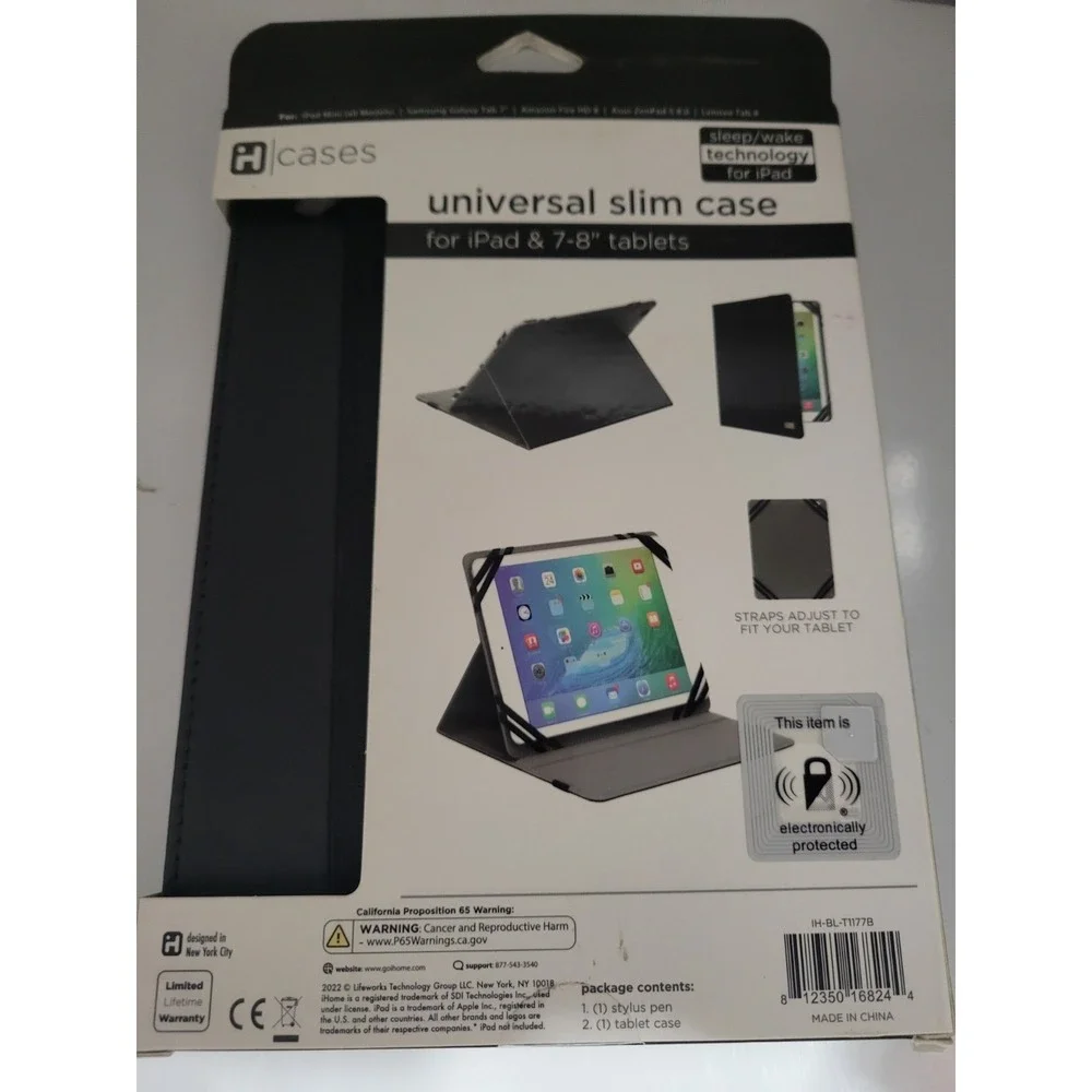 Universal Slim Case for 7-8 in.‎ Ipad, Ereaders, Tablets BRAND NEW With Stylus